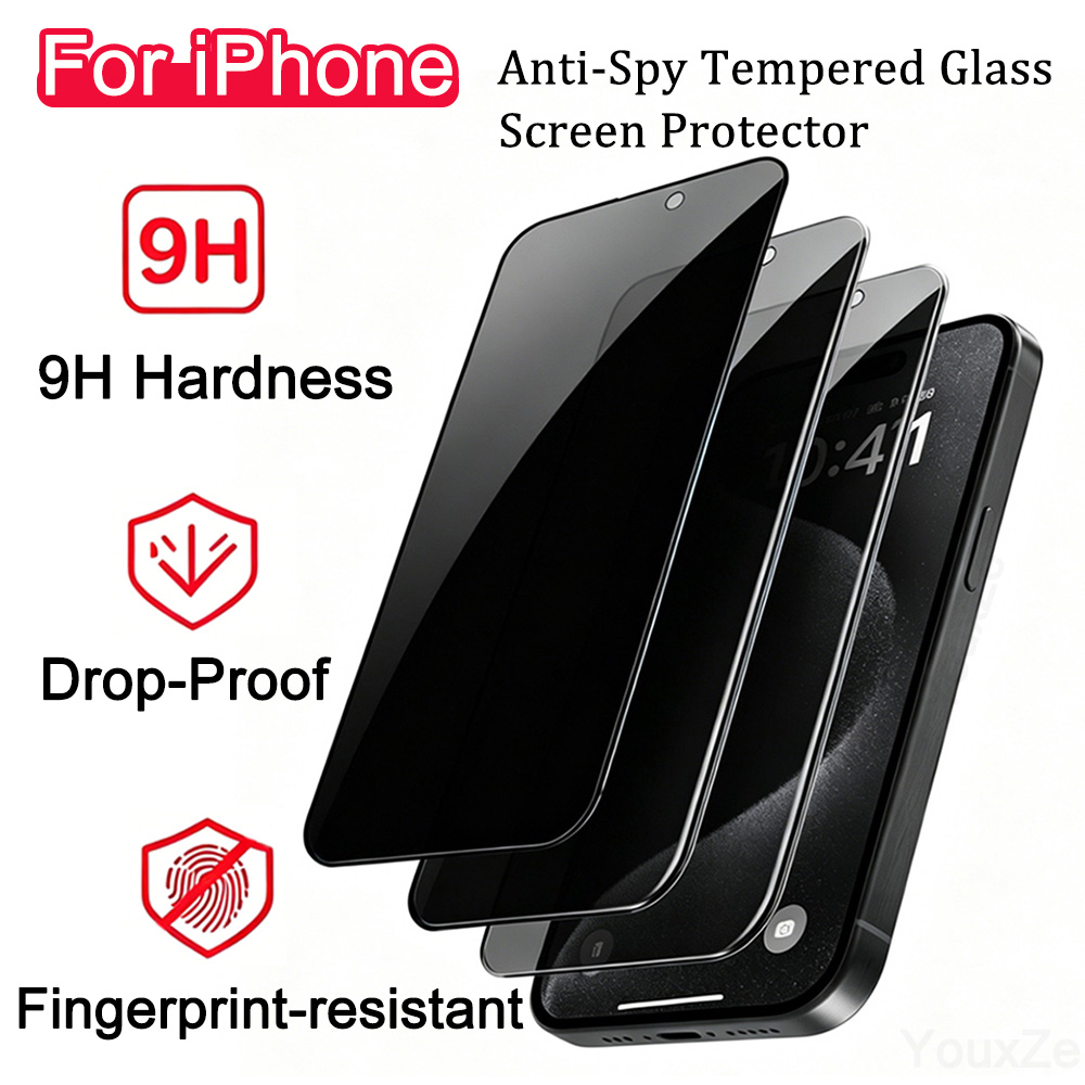 Anti Spy Privacy Glass Case - 3 Stück Anti-Spionage-Displayschutz aus gehärtetem Glas