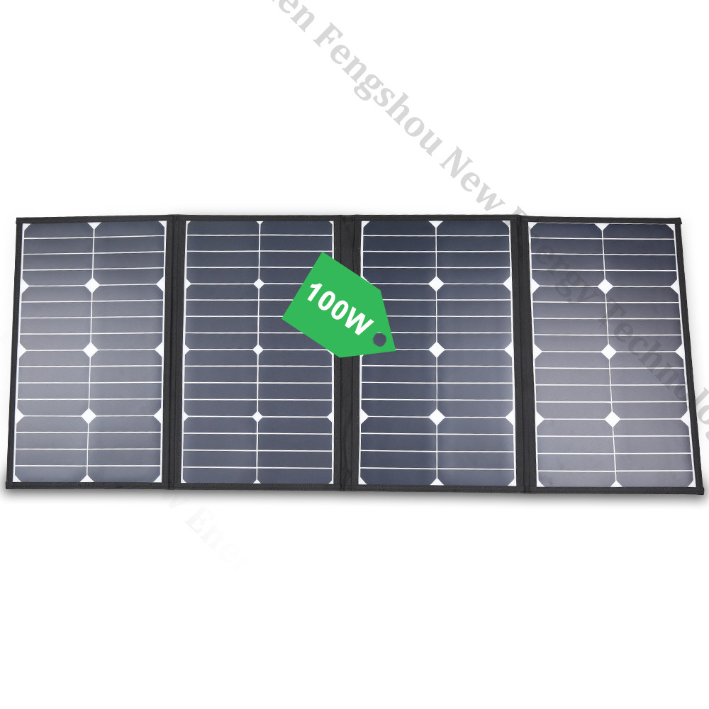 Chargers - Tragbares 100-Watt-Falt-Solarpanel-Ladegerät für Camping, Wohnmobil, Solarstromregler