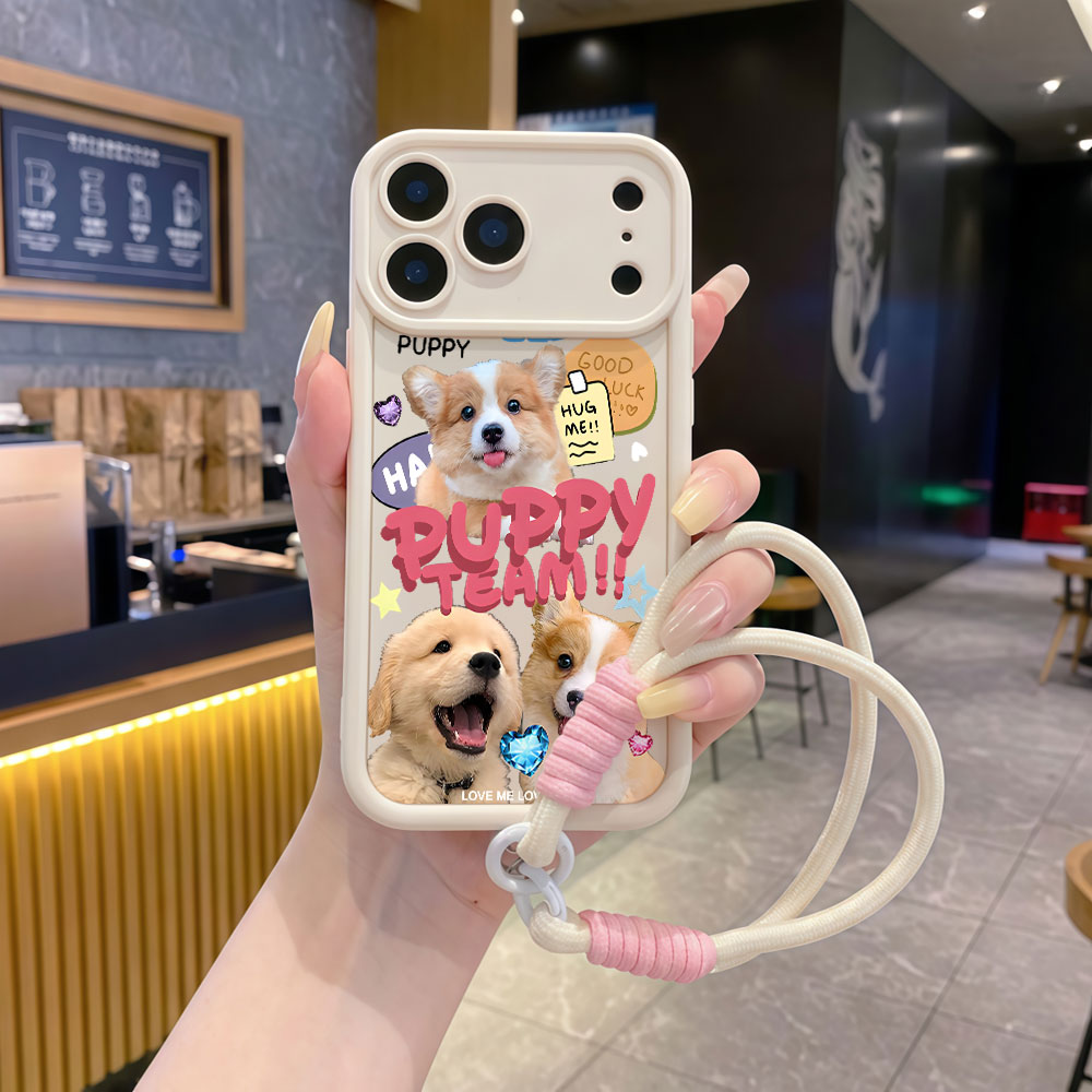 Cute Cartoon Wrist Strap Silicone Case - Handyhüllen mit Trageschlaufe für Samsung Galaxy
