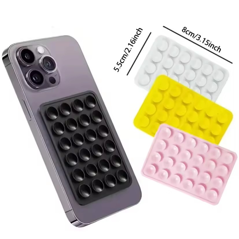 Phone Cases - Silikon-Saugnapf-Handyhalter-Matte, multifunktionaler Saugnapf-Wandständer, quadratisch, rutschfest, einseitige