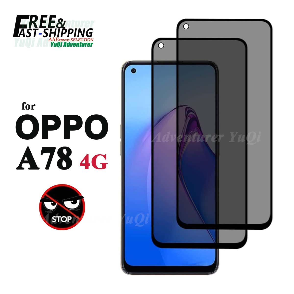 Anti Spy Privacy Glass Case - Anti-Spion-Displays chutz folie für Oppo A78