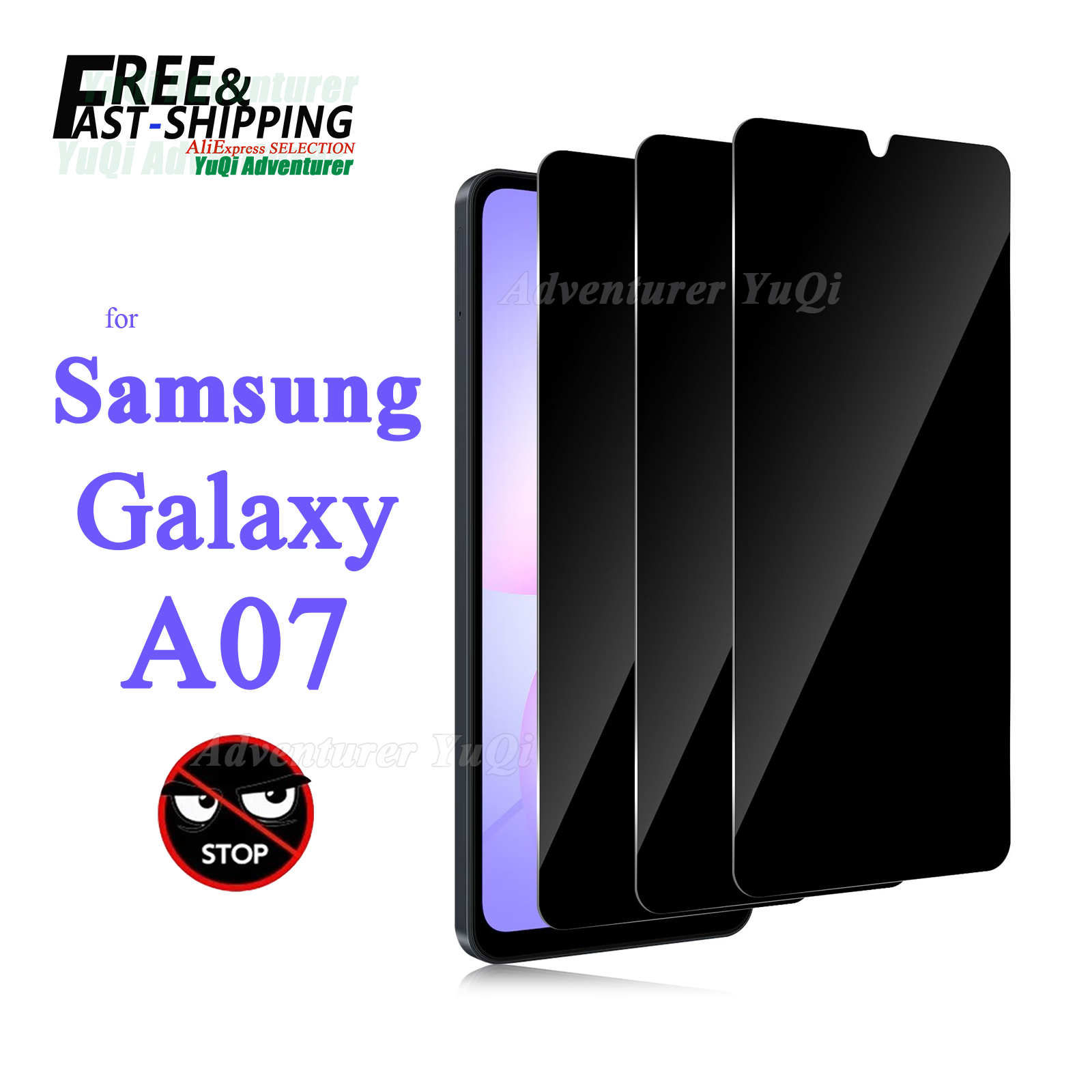 Anti Spy Privacy Glass Case - Anti-Spionage-Displayschutz für Samsung Galaxy A07 4G
