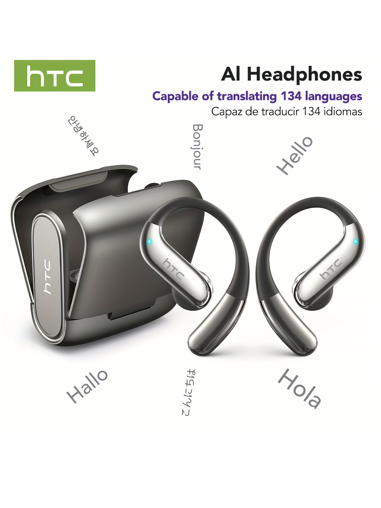Phone Cases - Open-Ear-Bluetooth-Kopfhörer, HTC 30-Stunden-Wiedergabe, kabellose Ohrhörer, Ohrhörer