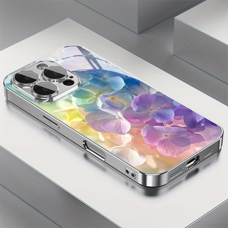 Screen Protectors - Bunte Blumenmuster-Handyhülle aus galvanisiertem Glas für