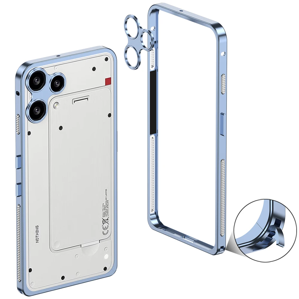 Metal Bumper Aluminum Frame Case - Aluminiumlegierung Metallrahmen-Stoßfänger für Nothing Phone 3a
