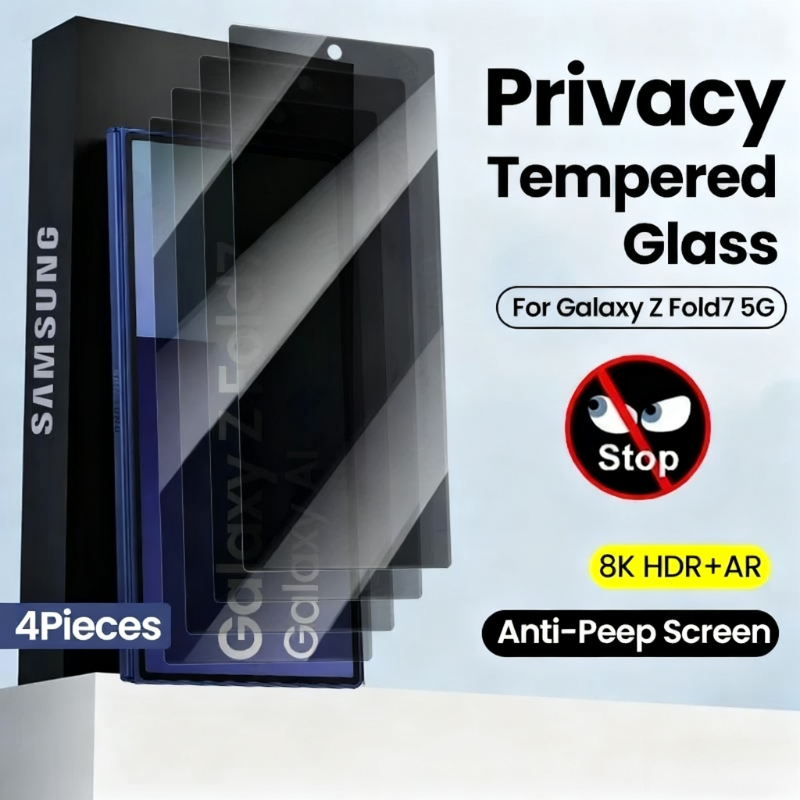 Anti Spy Privacy Glass Case - 4 Stück Sichtschutzglas für Samsung Galaxy