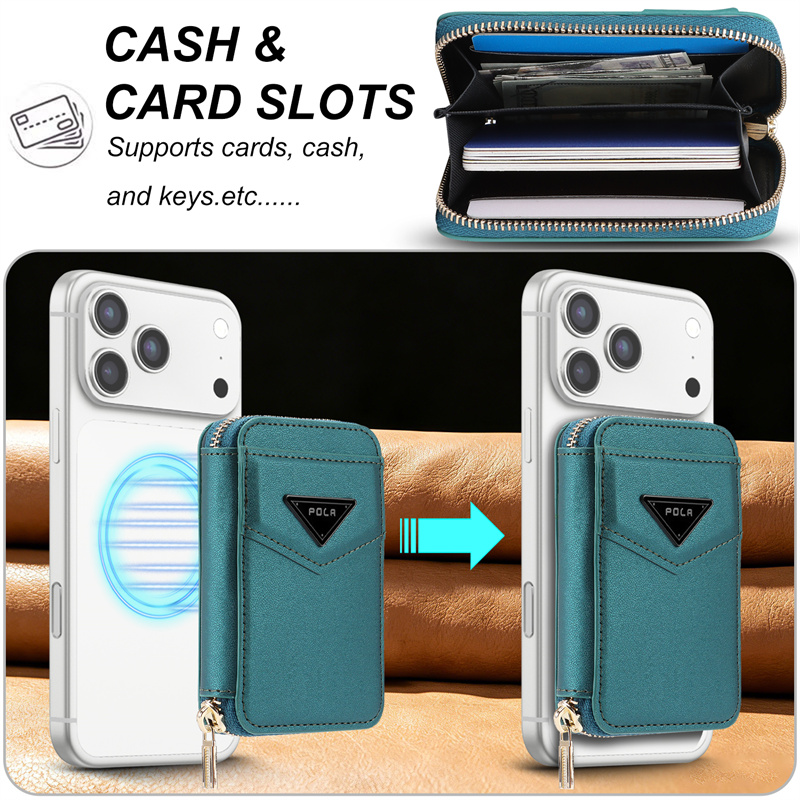 Reißverschluss-Brieftasche Kar – Leather Wallet Card Holder Phone Cover Bewertung und Preis