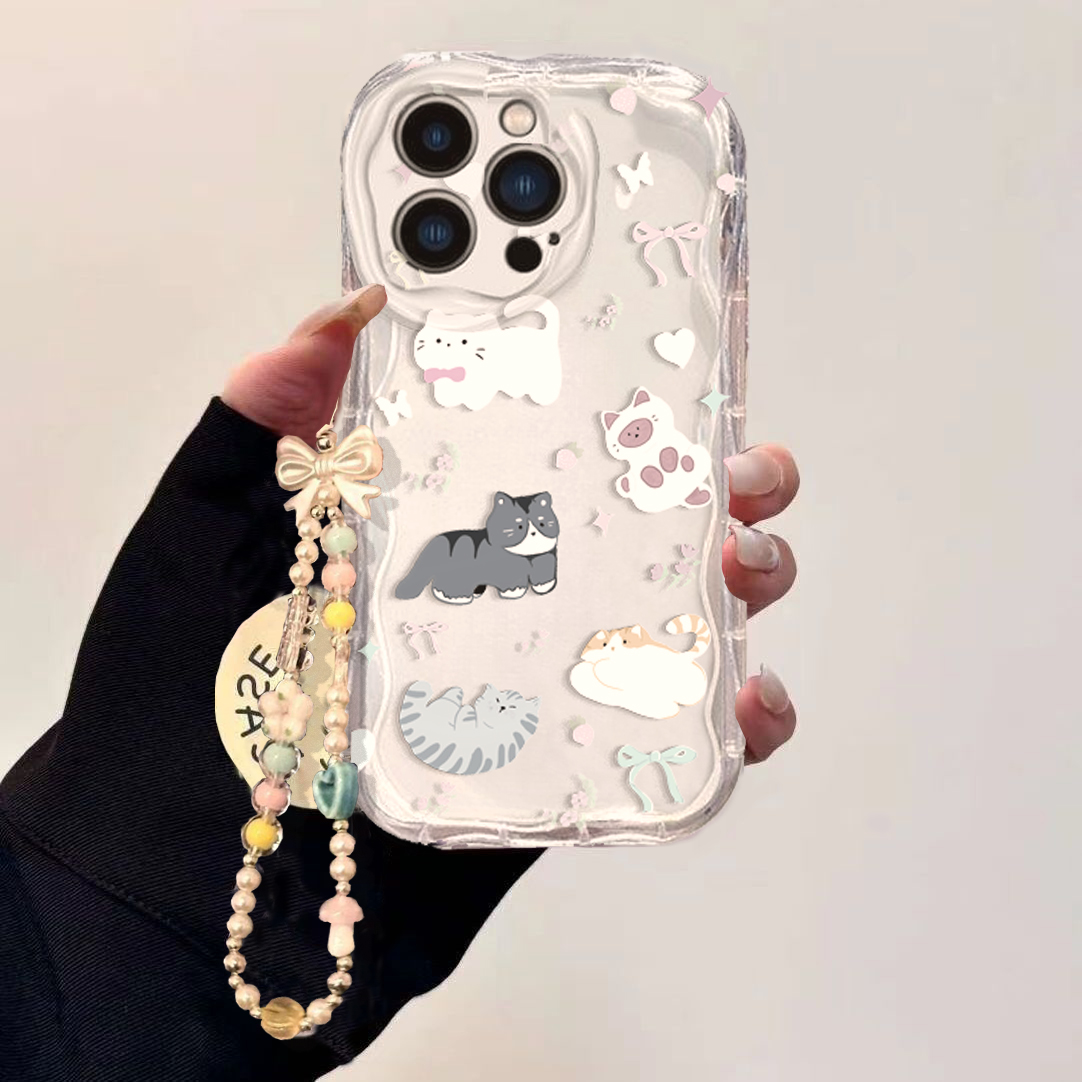 Süße Katze Schleife Handgelenk – Cute Cartoon Wrist Strap Silicone Case Bewertung und Preis