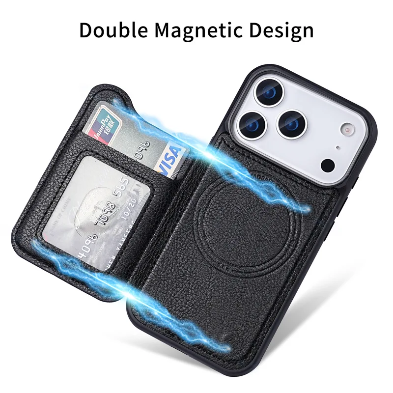 Magsafe Magnetische Leder-Brie – Leather Wallet Card Holder Phone Cover Bewertung und Preis