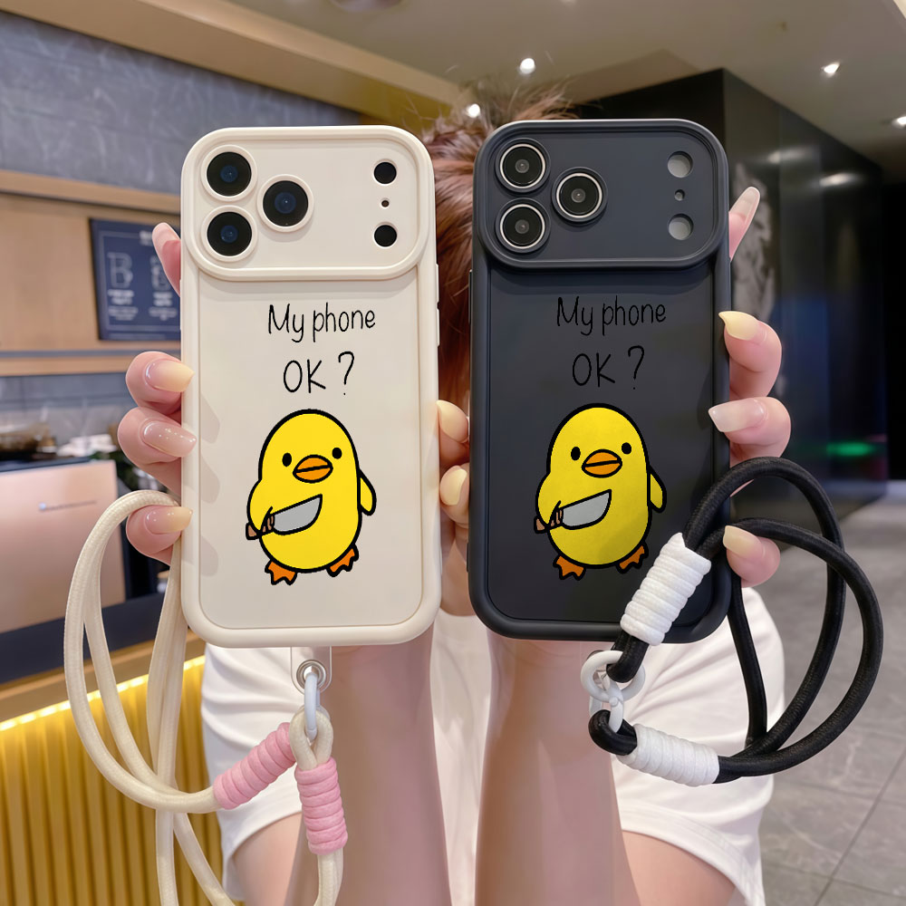 Niedliche Cartoon-Enten-Handyh – Cute Cartoon Wrist Strap Silicone Case Bewertung und Preis