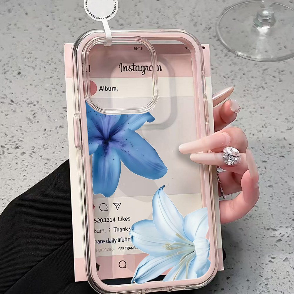 Blaue Lilien-Blumen Transparen – Clear Shockproof Bumper Case Bewertung und Preis