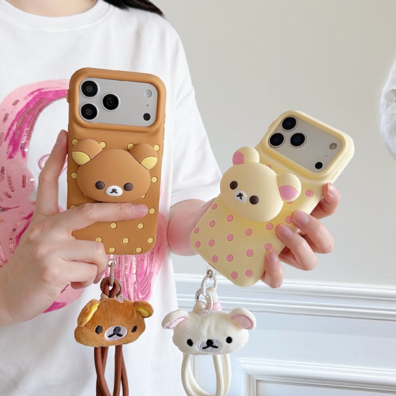 3D Rilakkuma Bär Polka Dot Sil – Cute Cartoon Wrist Strap Silicone Case Bewertung und Preis