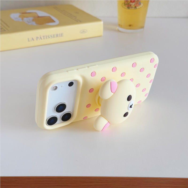 3D Rilakkuma Bär Polka Dot Sil – Cute Cartoon Wrist Strap Silicone Case Bewertung und Preis