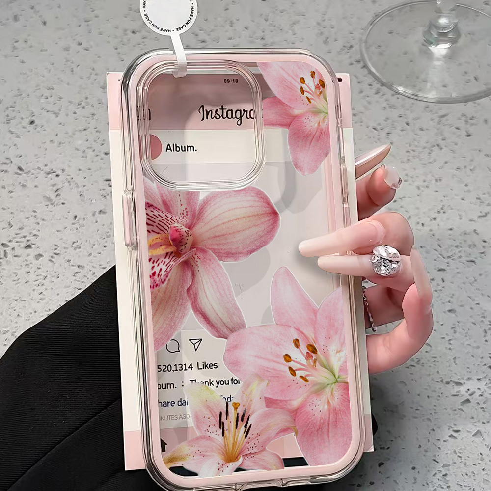 Rosa Lilien-Blumen Transparent – Clear Shockproof Bumper Case Bewertung und Preis