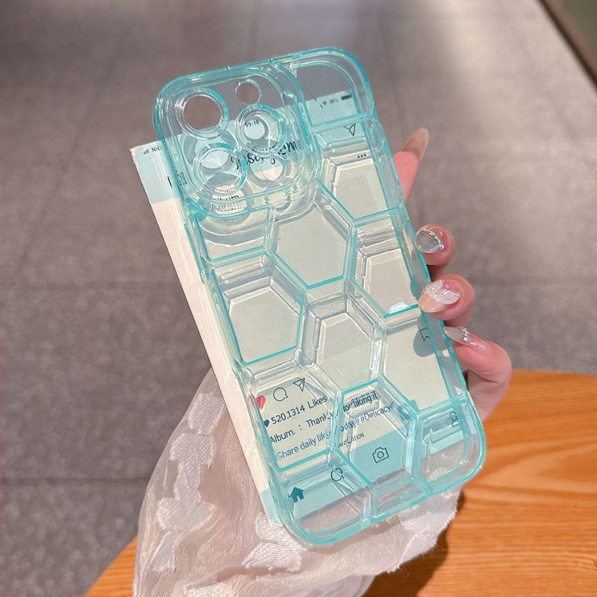 Wabenförmige geometrische Fußb – Clear Shockproof Bumper Case Bewertung und Preis
