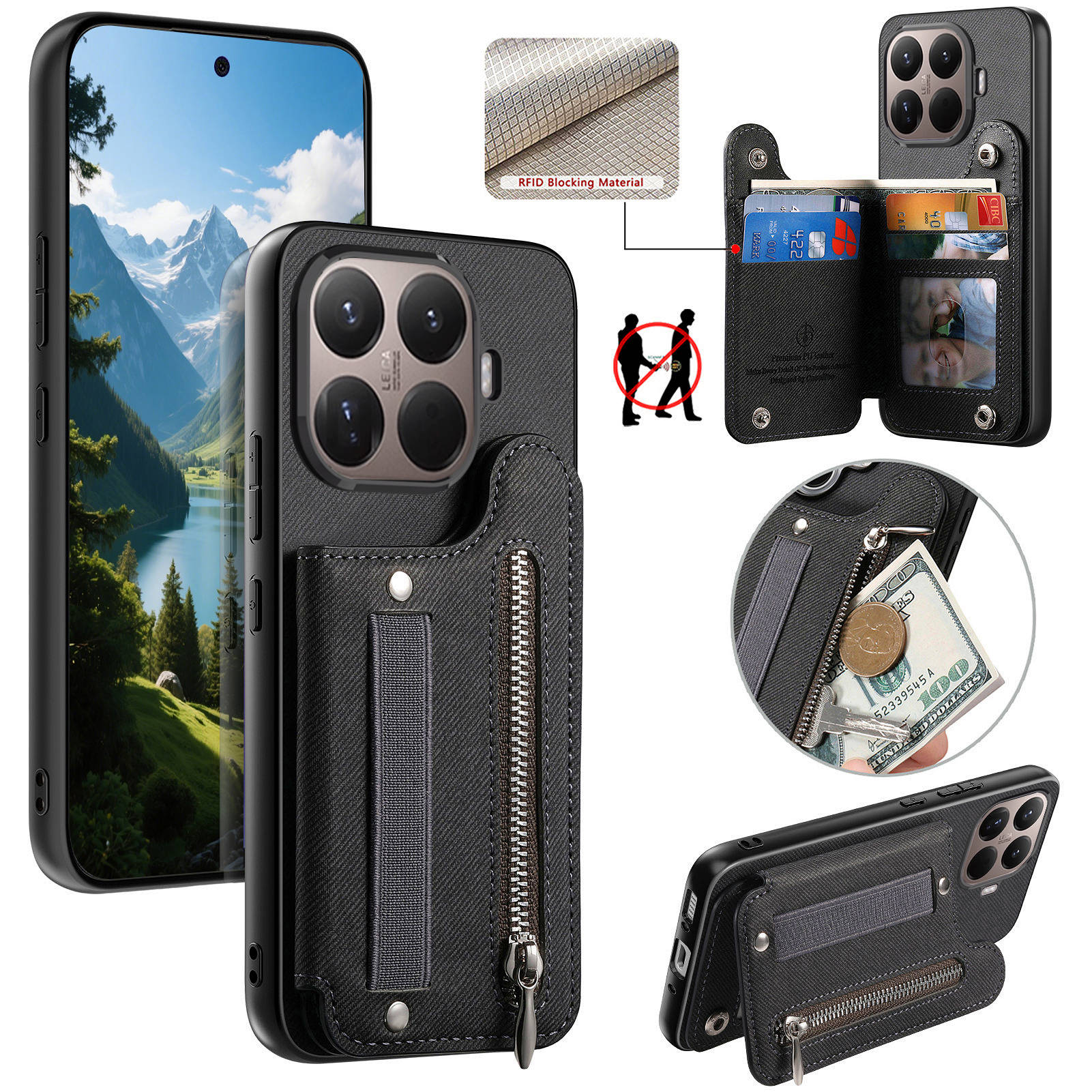 RFID-Armband-Geldbörse aus Led – Leather Wallet Card Holder Phone Cover Bewertung und Preis