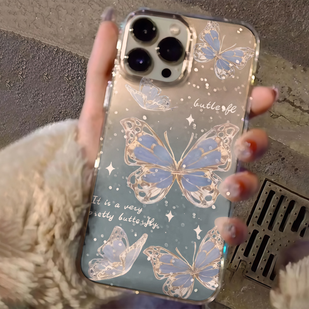 Luxuriöse Blaue Schmetterling  – Clear Shockproof Bumper Case Bewertung und Preis