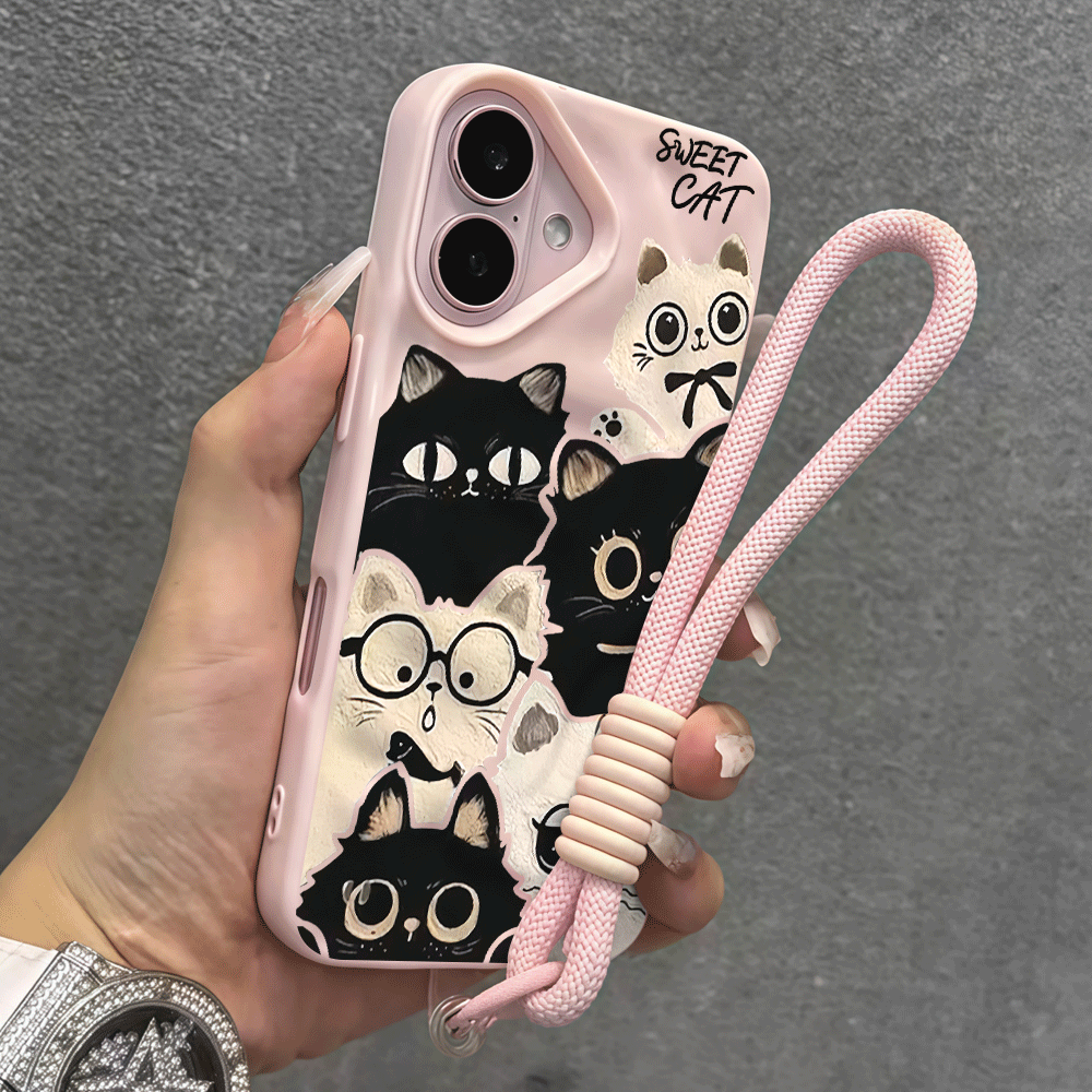 Handgelenk-Handyhülle für iPho – Cute Cartoon Wrist Strap Silicone Case Bewertung und Preis